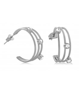 Modern Steel Earrings with Zirconia VAAJDE2022985S