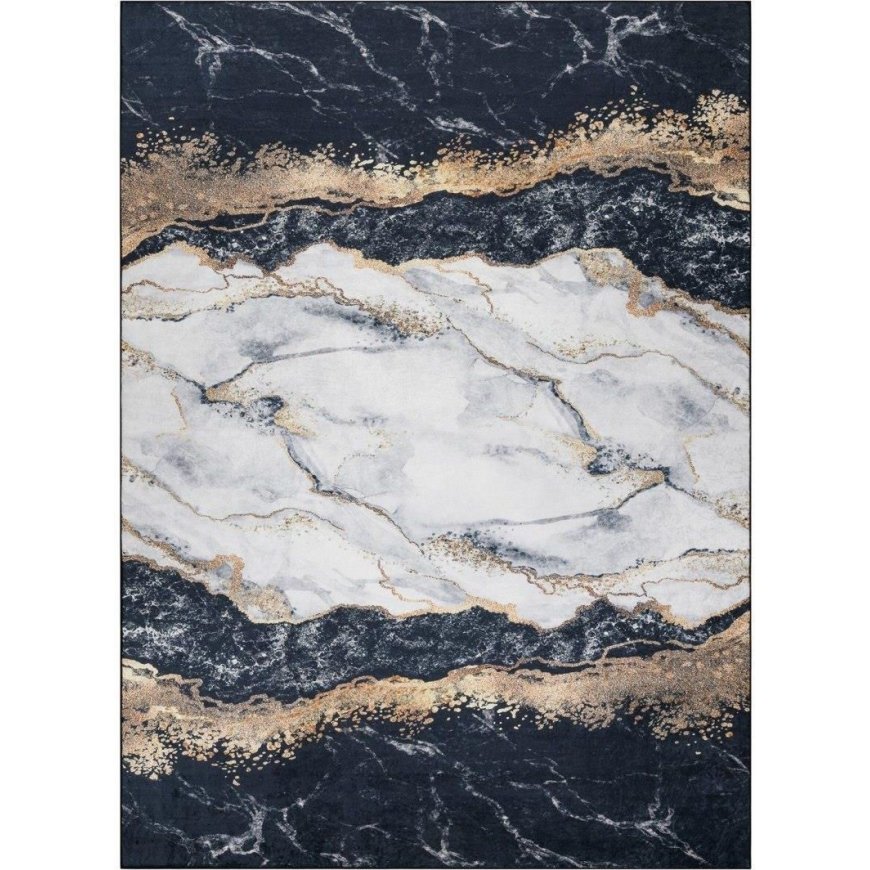 ARLEN MARBLE1 Black Glamour Style Rug 120x170 Hakano – 2
