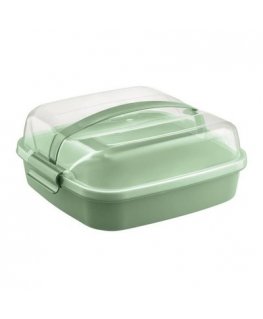 Dolce turquoise cake stand with lid 26 x 26 cm DOMOTTI