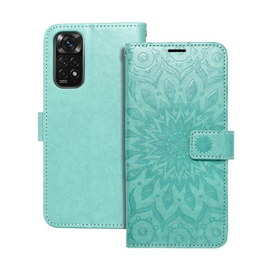 Oem MEZZO grāmatu vāks, kas paredzēts Samsung Galaxy A35 5G, mandala zaļā krāsā. – 2