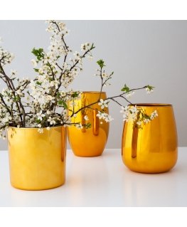 Stiklinė žvakidė Gold Deco 14 cm AMBITION