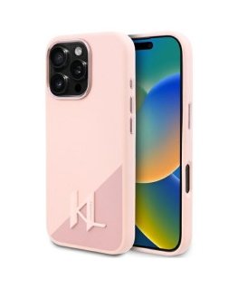 Karl Lagerfeld grūdėto rašto ir logotipo „MagSafe“ dėklas, skirtas „iPhone 16 Pro Max“, juodas