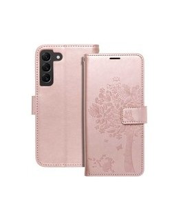 Oem MEZZO-kansio, joka on suunniteltu Samsung Galaxy S22:lle, puu rose kulta.