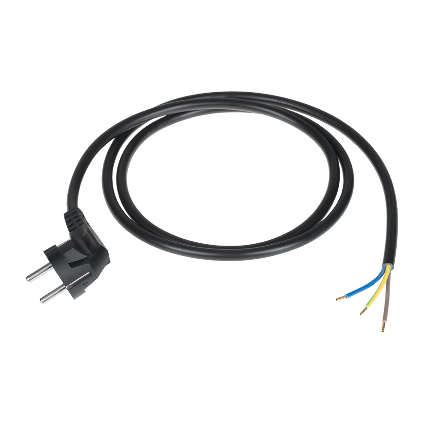 LP Oem Maitinimo kabelis 3x1.5 mm juodas 1.5 m su kampiniu kištuku