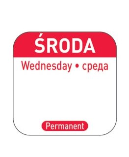Pārtikas drošības uzlīmes atkārtotai iepakošanai Trešdiena PL RU EN 1000 gab. Hendi 850091