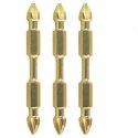3-piece Pozidriv double impact bit set PZ2/65mm, IMPACT GOLD MAKITA [B-45222]