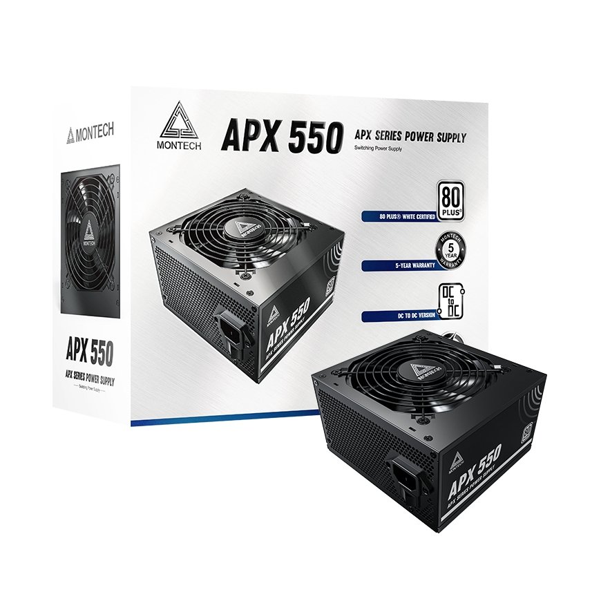 Montech APX550 power supply unit 550 W 20+4 pin ATX ATX Black – 5