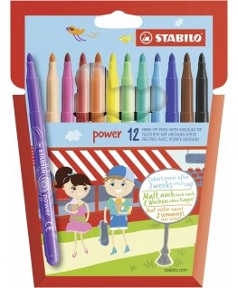 STABILO power flomāsters Vidējs Daudzkrāsains 12 pcs