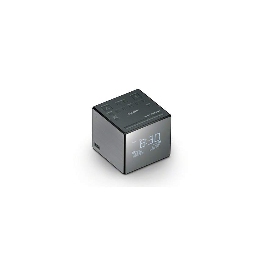 Sony XDRC1DBP radio Pulkstenis Melns, Sudrabs