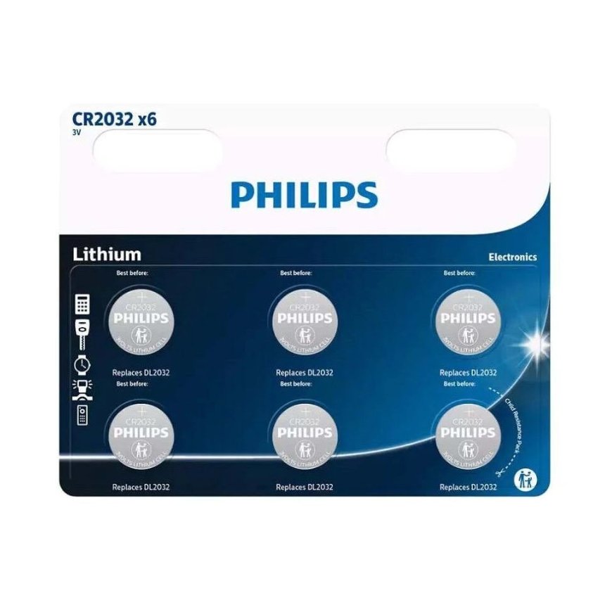 Philips CR2032P601B household battery CR2032 Lithium
