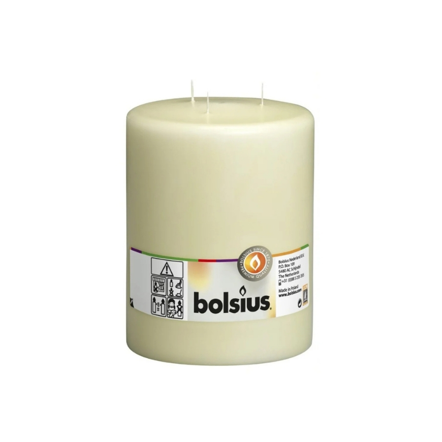 Candle cylinder with 3 burners Mamoth Ø200x150mm beige