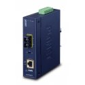 PLANET IP30 Industrial 10/100/1000BA tinklo medijos keitiklis 1000 Mbit/ai Mėlyna