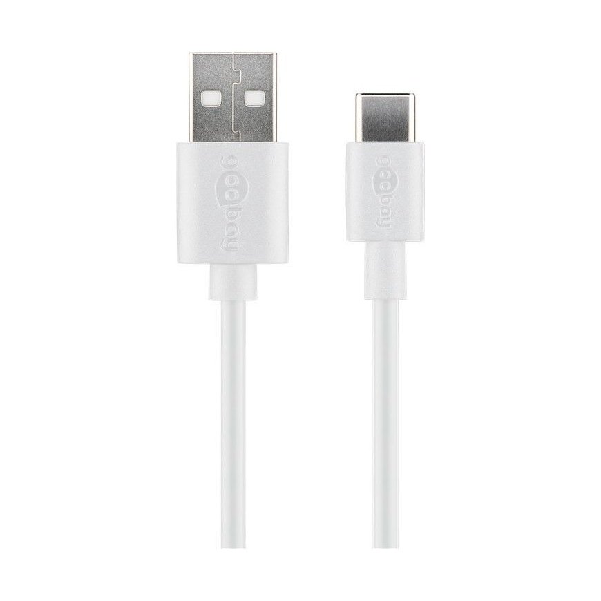 Goobay 59132 USB kabelis USB 2.0 3 m USB A USB C Balts – 2