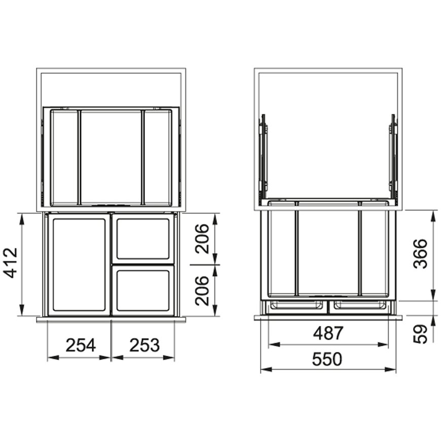 Franke Sorter FX 60 11-26-11 48 L 3 krepšys(iai / ių) Pilka – 3