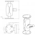 RAM Mounts Universal Double Ball Mount with Two Round Plates RAM Mounts Universal Double Ball Mount with Two Round Plates