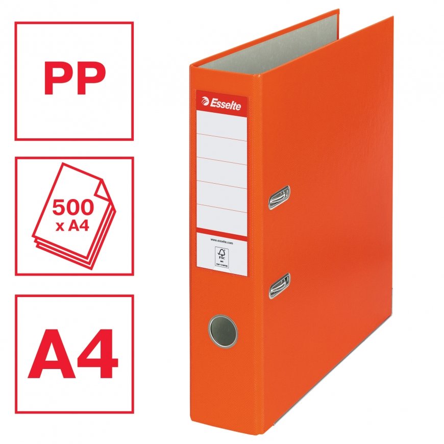 Esselte Essentials Lever Arch File, 30% pre-consumer recycled PP foil – 2