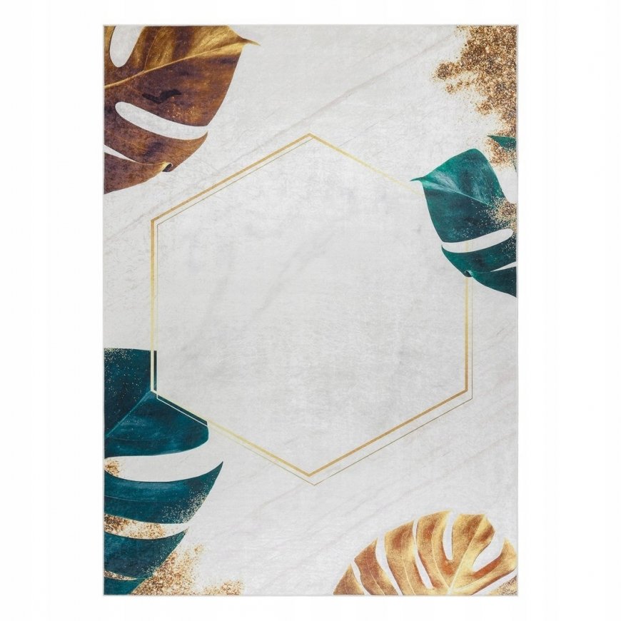 Troopiline kilim ARLEN LEAVES1 valge glamour stiilis 120x170 Hakano – 2