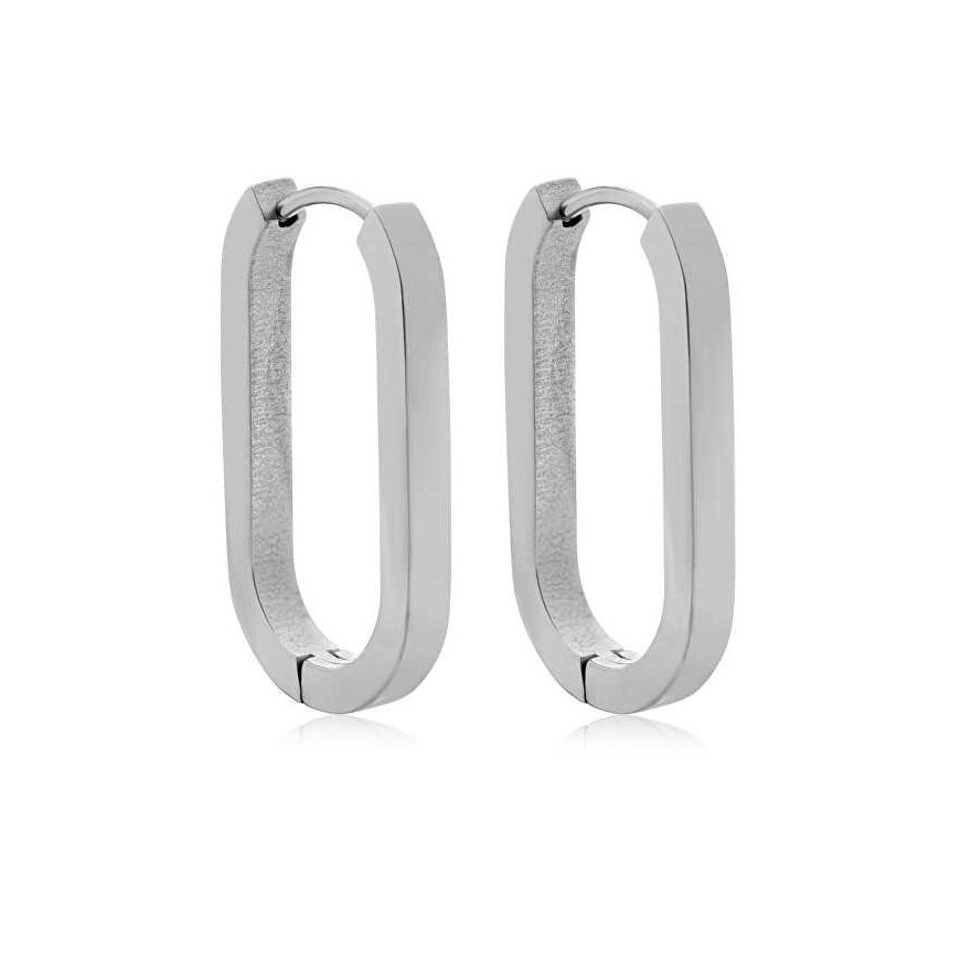 Серебряные овальные серьги Troli Timeless VAAXF342S
