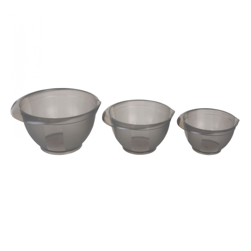 Cindy 3-Piece Gray Mixing Bowl Set DOMOTTI