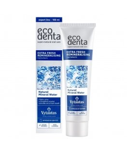 ECODENTA toothpaste is particularly refreshing and remineralizing with Vytautas mineral water, 100 ml