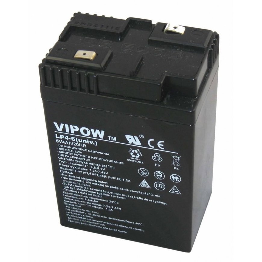 Švino akumuliatorius VIPOW 6V 4Ah – 2