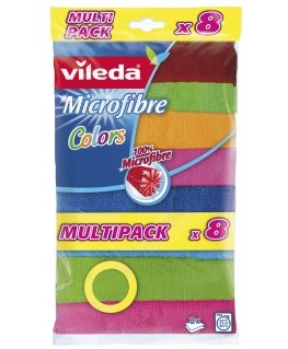 Vileda 148394 салфетка для протирания Микрофибра, Полиамид, Полиэстер Разноцветный 8 шт