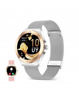 Ksix BXSW29P Viedpulkstenis un sporta pulkstenis 3,02 cm (1.19") AMOLED Digitāls Skārienjūtīgais ekrāns Sudrabs Wi-Fi
