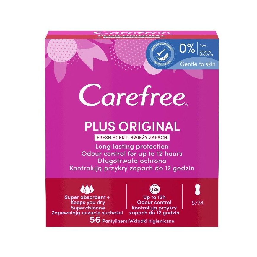 Carefree Plius Original Pantyliners Fresh Scent 56pcs.