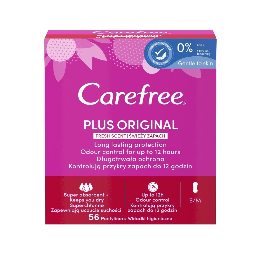 Carefree Plius Original Pantyliners Fresh Scent 56pcs. – 2