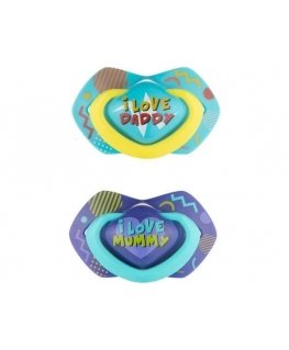 CANPOL BABIES silikoonne sümmeetriline lutipudelite NEON LOVE, 18 kuud+, 2 tk, 22/654_blu
