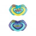 CANPOL BABIES silicone symmetrical pacifier NEON LOVE, 18 months+, 2 pcs., 22/654_blu
