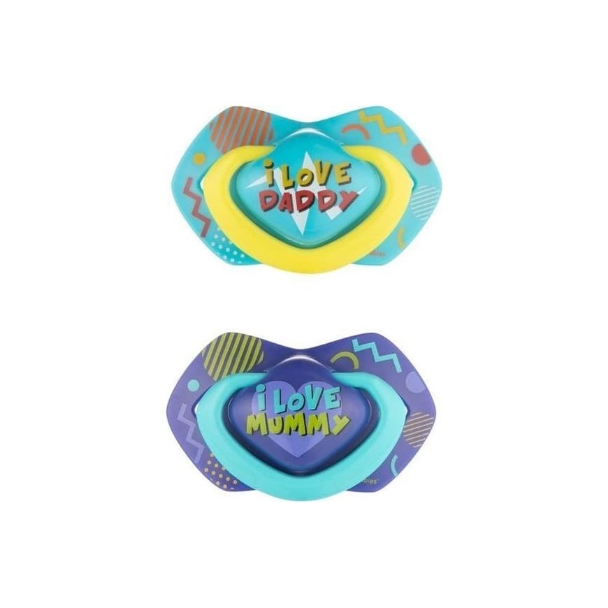 CANPOL BABIES silicone symmetrical pacifier NEON LOVE, 18 months+, 2 pcs., 22/654_blu – 2