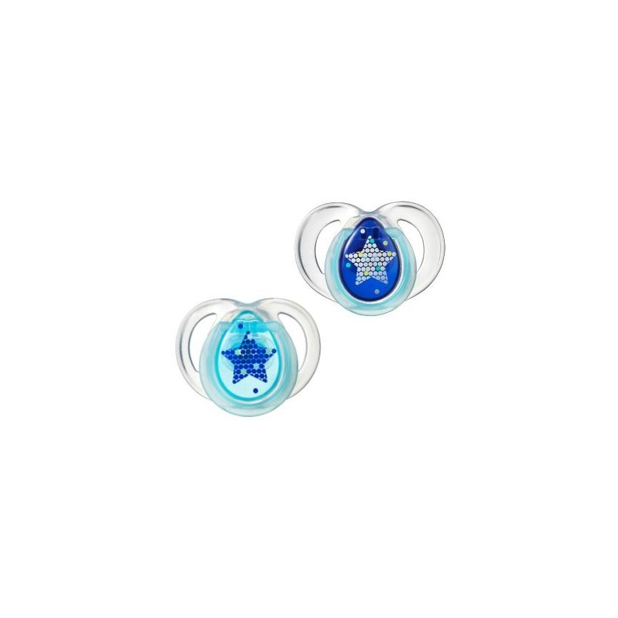 TOMMEE TIPPEE silikoniset tutit NIGHT STYLE, 6-18 kk, 2 kpl, 433661