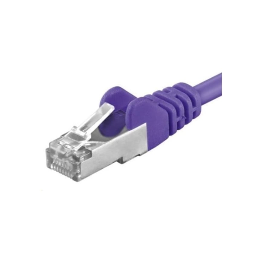 PremiumCord PREMIUMCORD Patch kabelis CAT6a S-FTP, RJ45-RJ45, AWG 26/7 0,25 m fialova