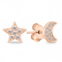 Brilio Silver Asymmetrical Bronze Earrings with Zirconia EA616R Brilio Silver Asymmetrical Bronze Earrings with Zirconia EA616R