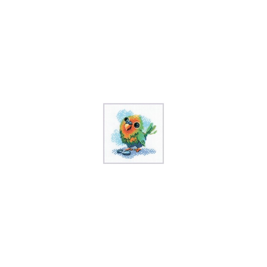Uab Riolis Набор для вышивания крестиком «Маленький попугай» 15x15 см SR2284