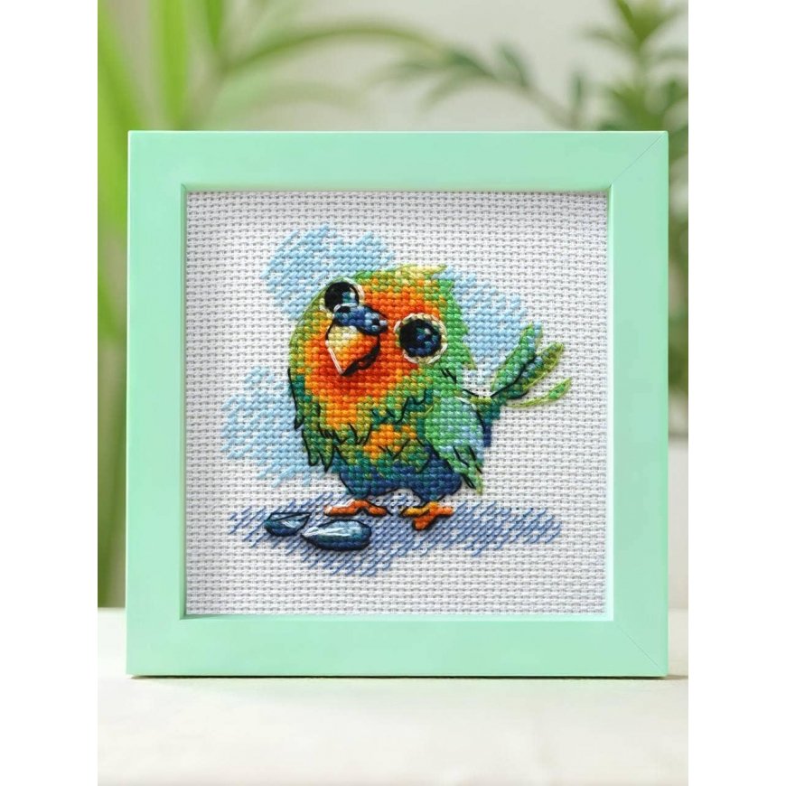 Uab Riolis ristpistes tikandid komplekt „Väike papagoi“ 15x15 cm SR2284 – 2
