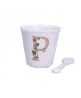 LA PORCELLANA BIANCA UNICO mug with spoon 75 ml, Pattern P