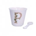 LA PORCELLANA BIANCA UNICO muki lusikalla 75 ml, Kuvio P LA PORCELLANA BIANCA UNICO muki lusikalla 75 ml, Kuvio P