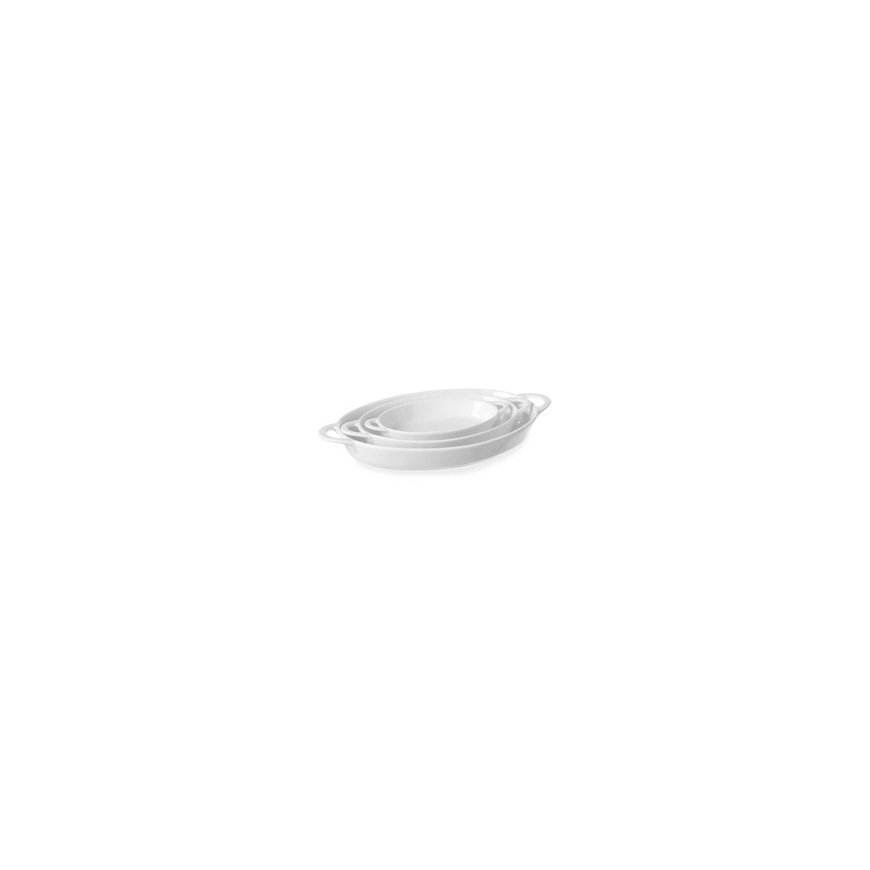 Ovāls cepšanas trauks ar rokturiem 165x105x30mm balts porcelāns - Hendi 784006 – 2