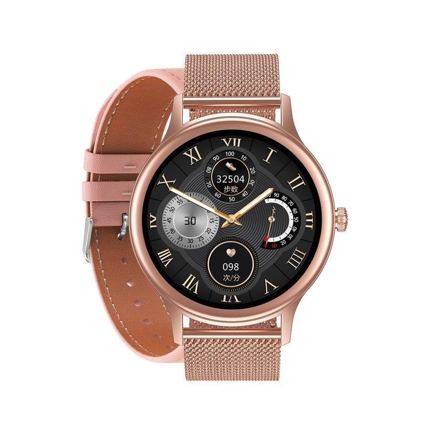 Smartwatch Pacific 18-1, Rose gold color case with 2 straps included. – 2