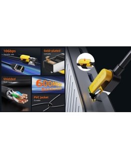 Cabletime Cat7 S/STP kabelis, 1 m, juodas