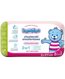 Nivea Bambino 3in1 pehmendav salvrätikud 2x57 tk.