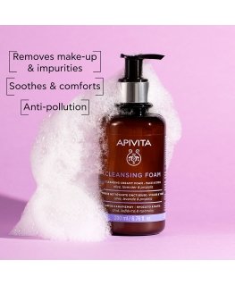 Apivita FOAMING CLEANSING CREAM for face and eyes with olive and lavender 75 ml