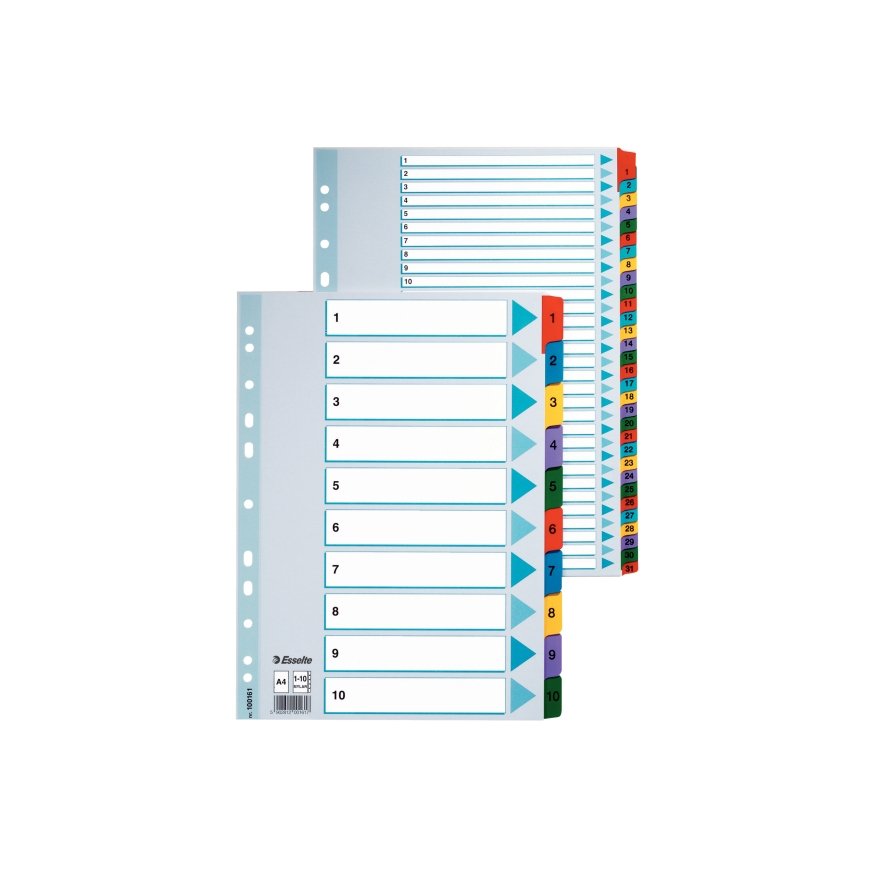 Esselte Mylar Index, A4, 1-20 Numbritega indeks