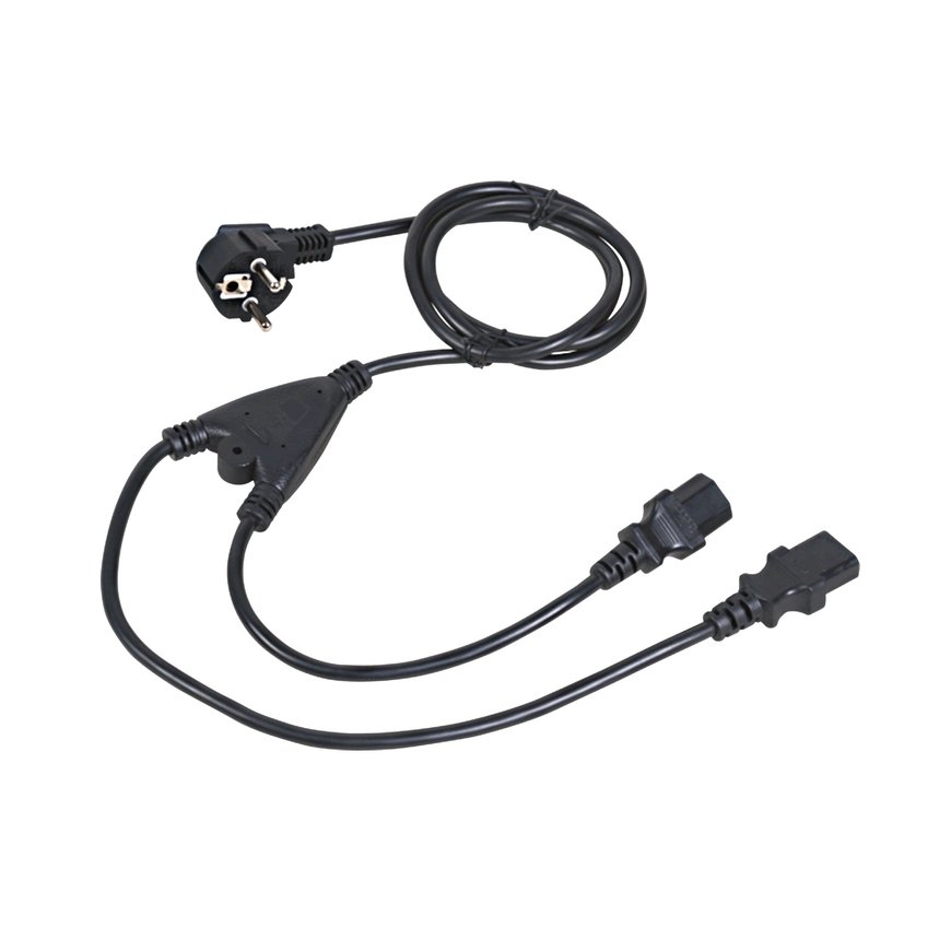 C-TECH power cable 220/230V power supply, 1.8m, Y-socket, VDE – 2