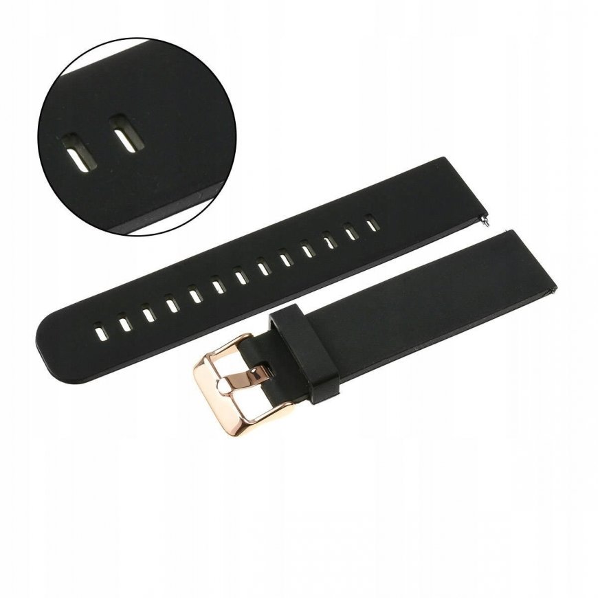 Pacific резиновый ремешок для часов U15 - черный/черный - 22 мм