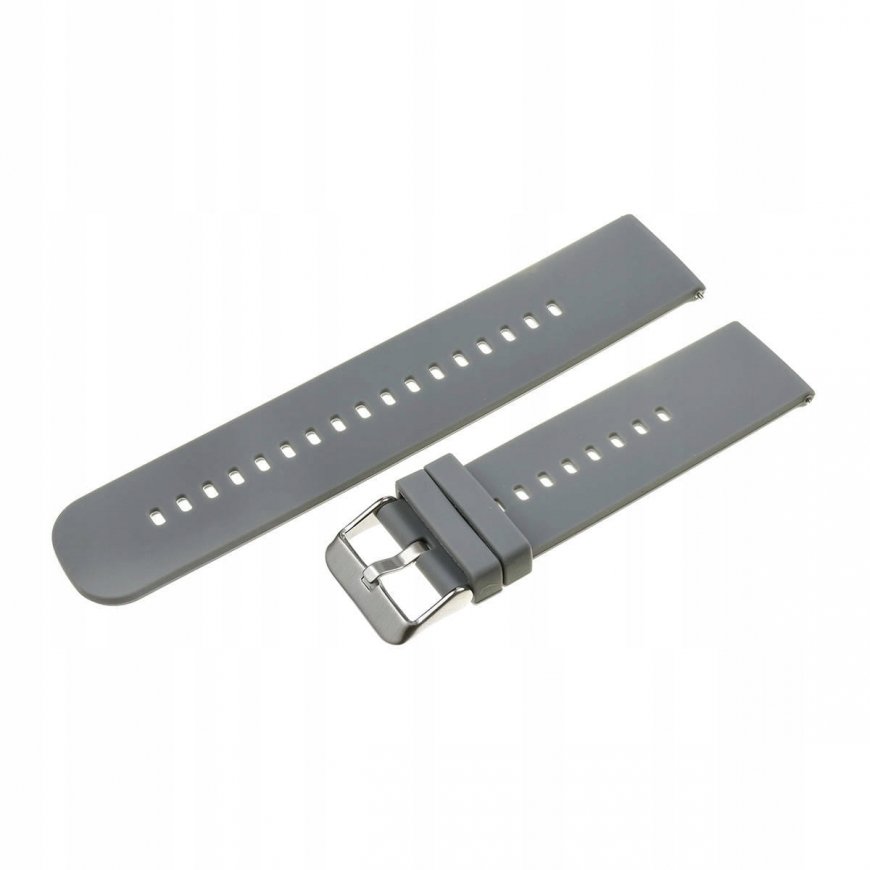Pacific Rubber Watch Band U27 - Dark Gray/Silver - 18mm