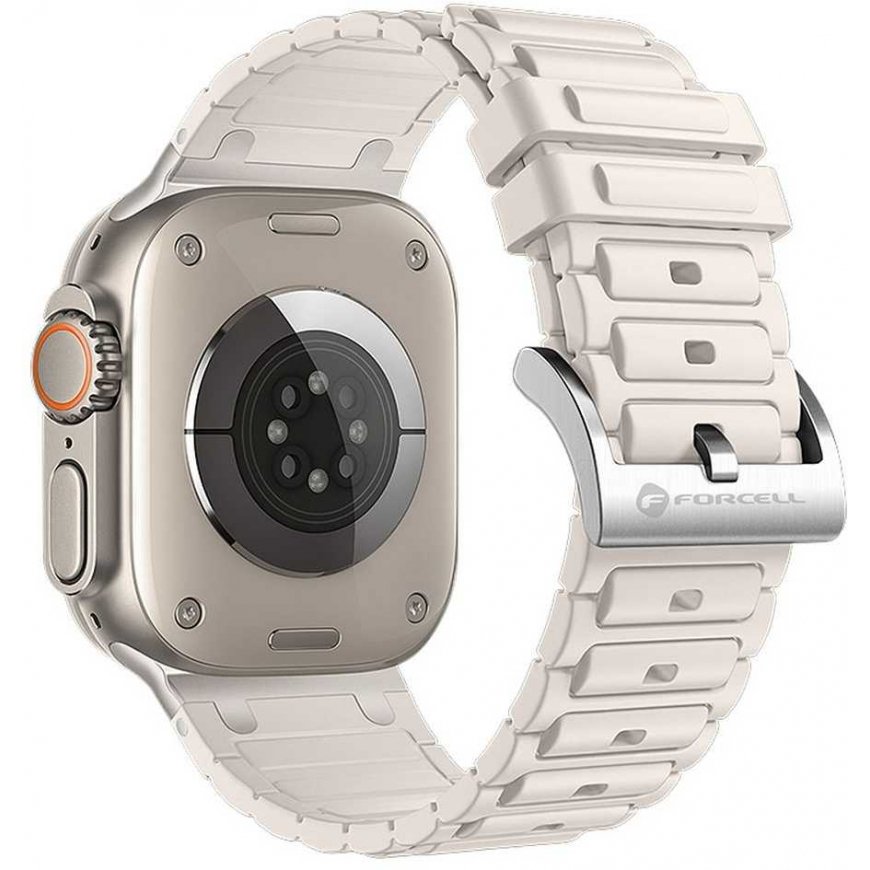 Силиконовый ремешок «Forcell F-Design FA06» для «Apple Watch», с отверстиями, 42 / 44 / 45 / 49 мм, белый