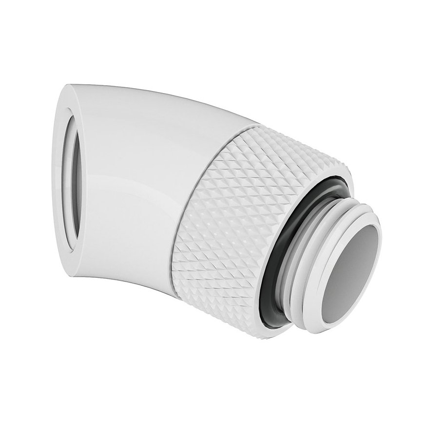 Barrow 45-Degree G1/4 Male to G1/4 Male Adapter - Rotatable, White